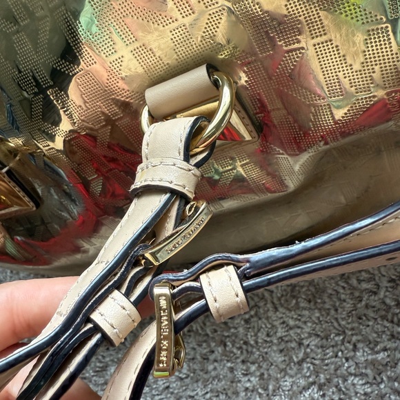 NWT Michael Kors Grayson Mirror Metallic Satchel - Picture 8 of 9